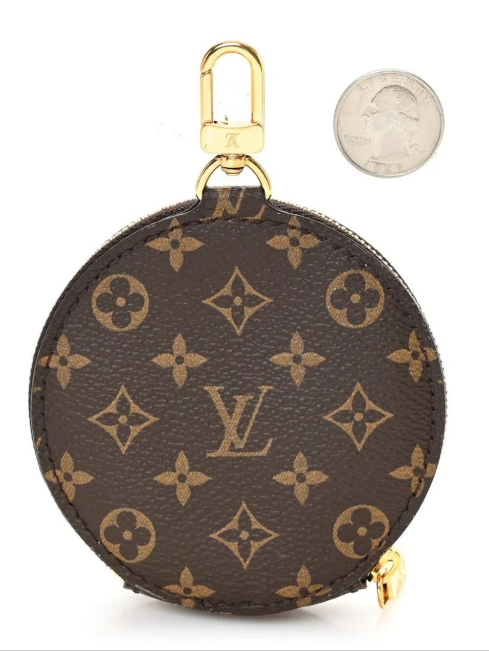 Like NEW!! Louis Vuitton LV Monogram Multi-Pochette Round Coin Purse COMES W/COA